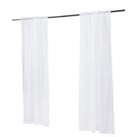 Sheer Curtains, 84 inches Long, 2 Panels Set Sheer White Curtains, Each 42" W x 84" L, Dual Rod Pocket Installation