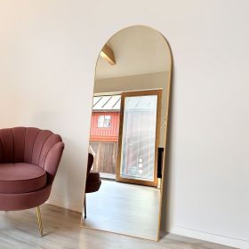 71"x26" Arched Full Length Mirror, Full Body Standing Mirror Floor Mirrors, Gold