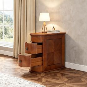 Wood Tall End Table Narrow Side Table  with Drawers Home Furniture Living Room Decor
