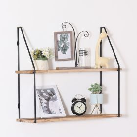 Gardenia Floating Shelf with Metal Brackets, Wall Mounted Rustic Wood Wall Storage, Decorative Hanging Display for Trophy, Photo Frames, Collecti