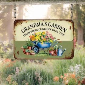 CIFbuy Grandma's Garden Vintage Metal Sign Garden Grown With Love Wall Decor Farmhouse Sign Gift For Mom - TikTok, Temu Pick-up Service (Option: Defaulttitle)