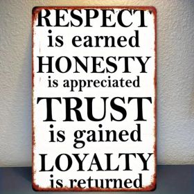 CIFbuy Vintage Inspirational Metal Wall Art Dignity Honesty Trust Loyalty Rustic Wall Decor For Home Garden - TikTok, Temu Pick-up Service (Option: Defaulttitle)