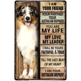 CIFbuy Australian Shepherd Dog I Am Your Friend Vintage Metal Tin Sign Aluminum Sign Home Coffee Bar Wall Decor - TikTok, Temu Pick-up Service (Option: Defaulttitle)